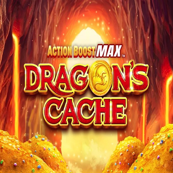 Official Slots logo: Action Boost Max Dragon's Cache by SpinPlay Games at Winomania Casino