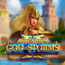 Age Of The Gods: God Of Storms 2 slot logo by Playtech at Winomania Casino