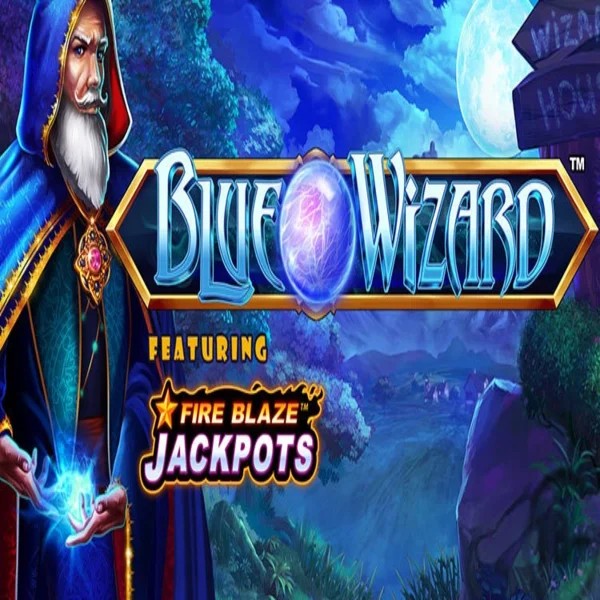 Slots logo of Blue Wizard Fire Blaze Jackpots from Rarestone Gaming at Winomania Casino